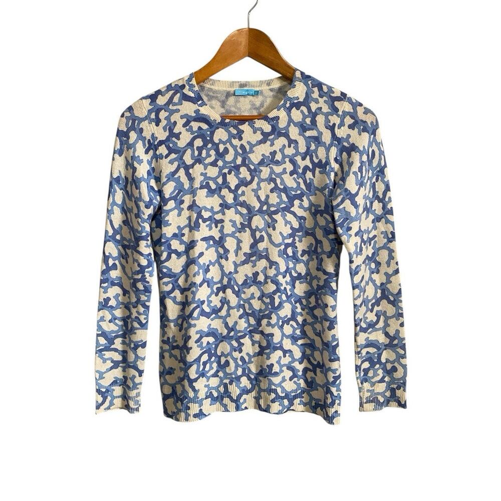 J McLaughlin Long Sleeve Crewneck Cashmere Sweater XS Casual Botanical Basic Top